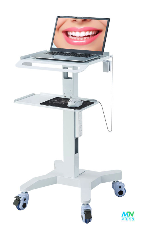 メディカル トロッリー スタンド 歯科ラボ機器 サイレント ホイール 口腔3Dスキャナーホルダー ホスト モバイルカート ブレーキソケット付き デンティス
